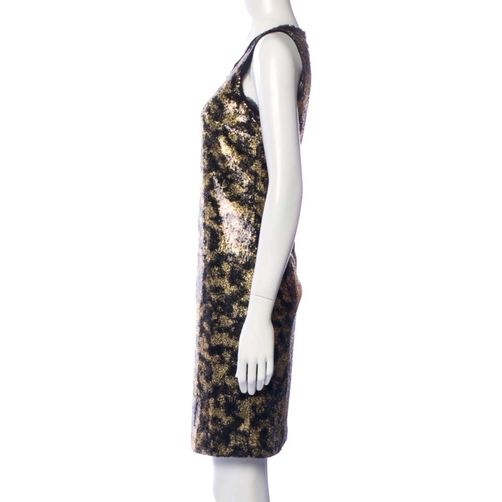 Michael Kors Metallic Gold Sequins Sheath Dress - Picture 5 of 13